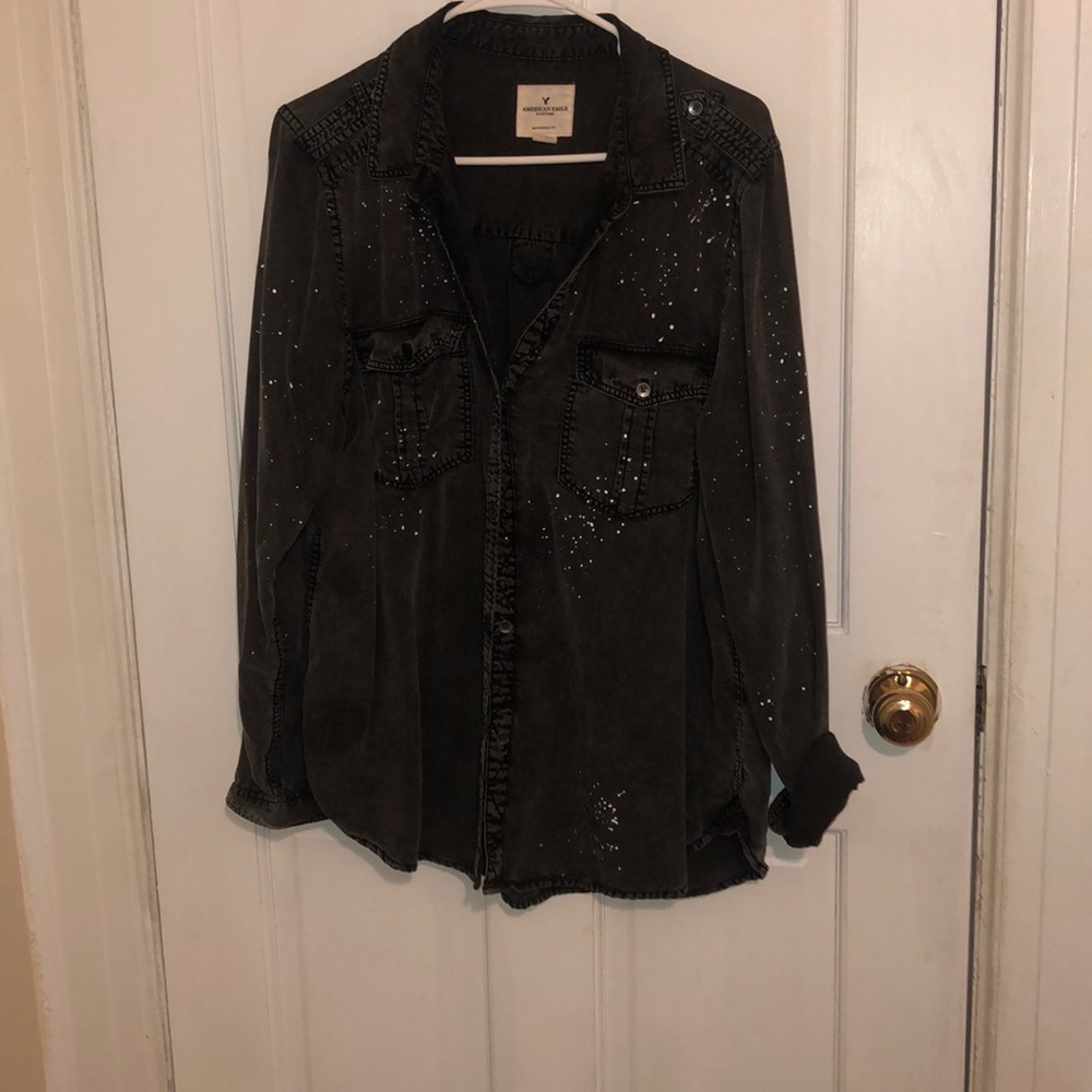 Acid wash button down- vintage